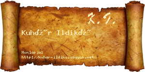 Kuhár Ildikó névjegykártya