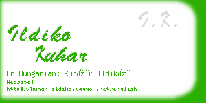 ildiko kuhar business card